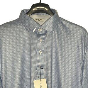 Collars & Co. Semi-Spread Collar Polo Small Blue Circle Sz XL